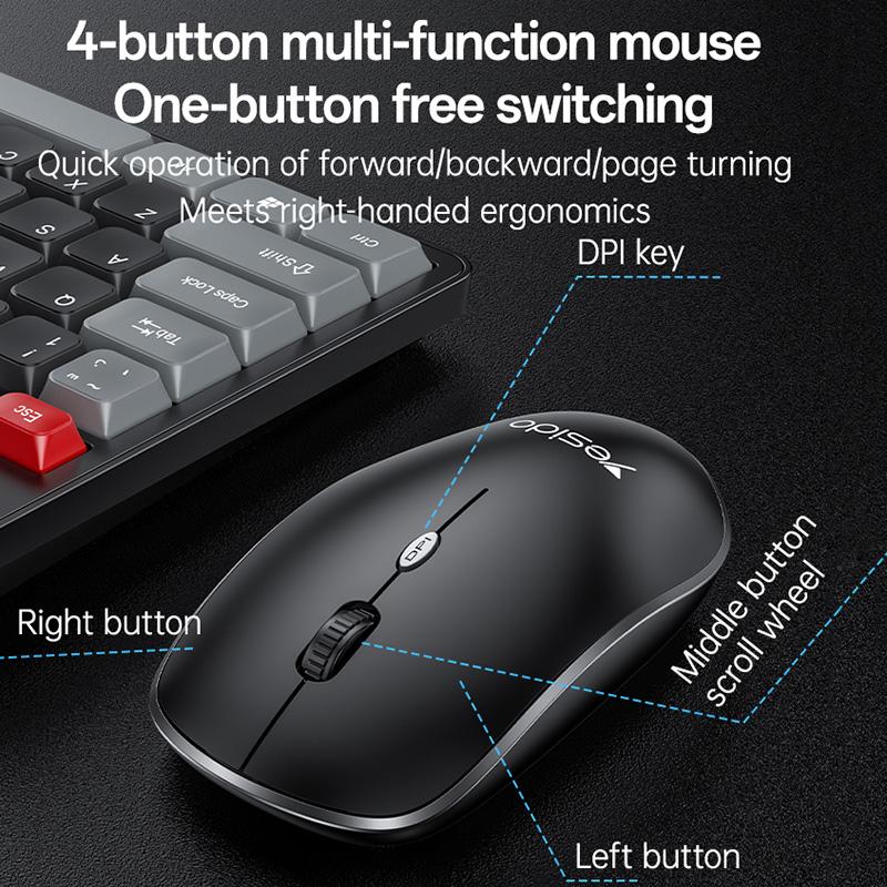 KB43-2.4G-Wireless-Keyboard-Mouse-Set,-Version:English-Version(Black)