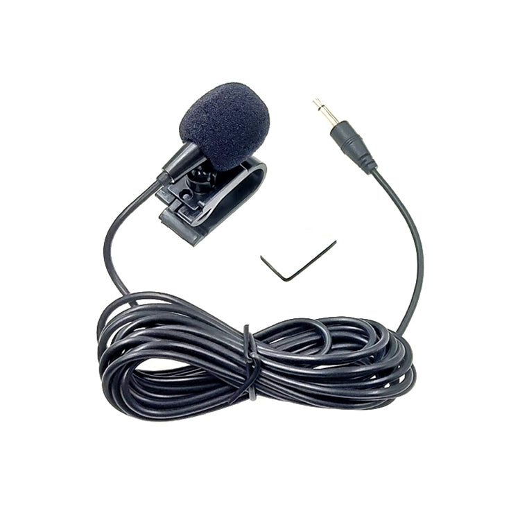 ZJ025MR-Stick-on-Clip-on-Lavalier-2.5mm-Jack-Mono-Microphone-for-Car-GPS-/-Bluetooth-Enabled-Audio-DVD-External-Mic,-Cable-Length:-3m