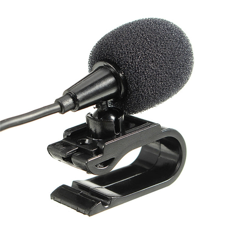 ZJ025MR-Stick-on-Clip-on-Lavalier-2.5mm-Jack-Mono-Microphone-for-Car-GPS-/-Bluetooth-Enabled-Audio-DVD-External-Mic,-Cable-Length:-3m